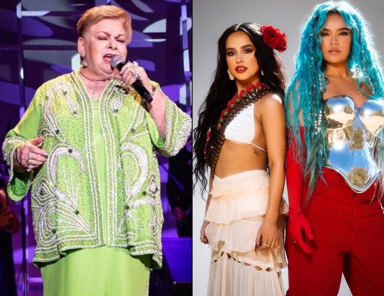 Karol G y Becky G recibieron un mensaje de Paquita la del Barrio por el homenaje que le hicieron en "Mamiii".